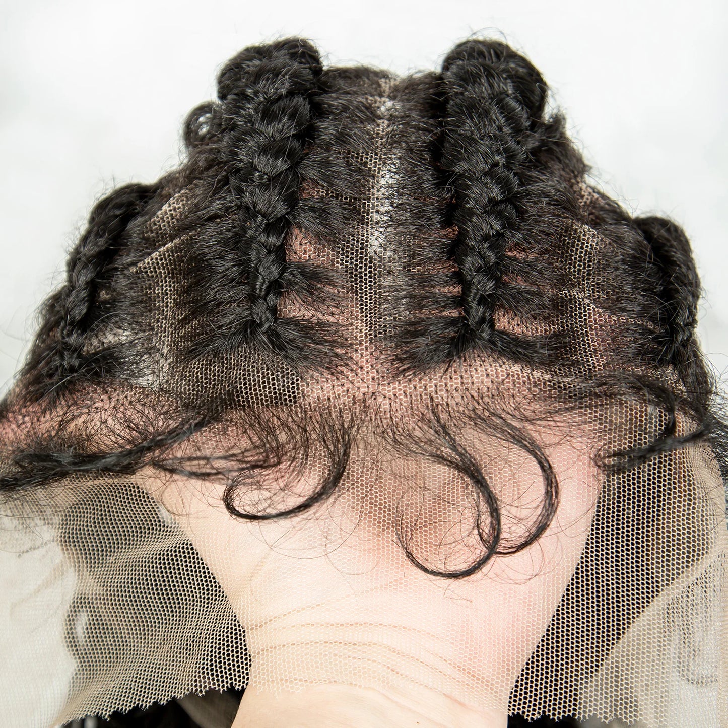 Cornrow Braided Wigs with Curly Ends Knotless Lace Frontal Braids Wig Synthetic Full Lace Braided Wigs with Baby Hair for Women