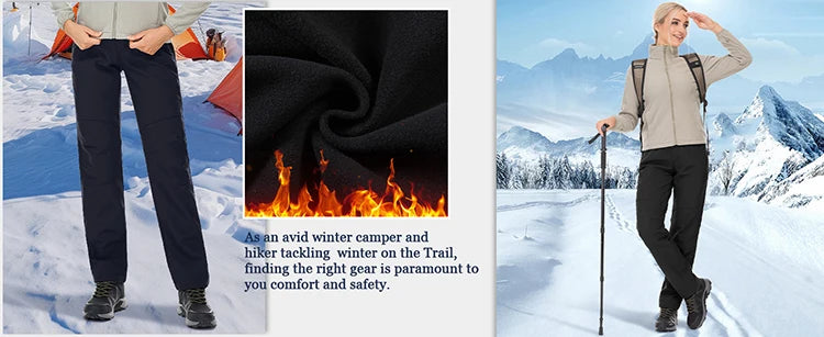 Women Winter Pants Are Warm, Waterproof, Windproof, Camping, Outdoor Travel, Mountain Climbing, Cycling, Sports Pants