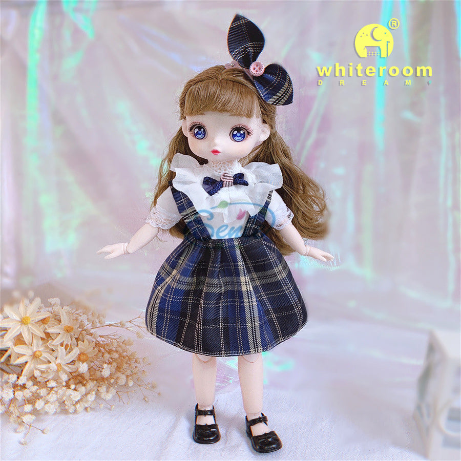 New 30cm BJD Doll High Beauty Asian Girl Toy For Chilren Retro Classic Wedding Dress Lolita Noble Rabbit Holiday Birthday Gift