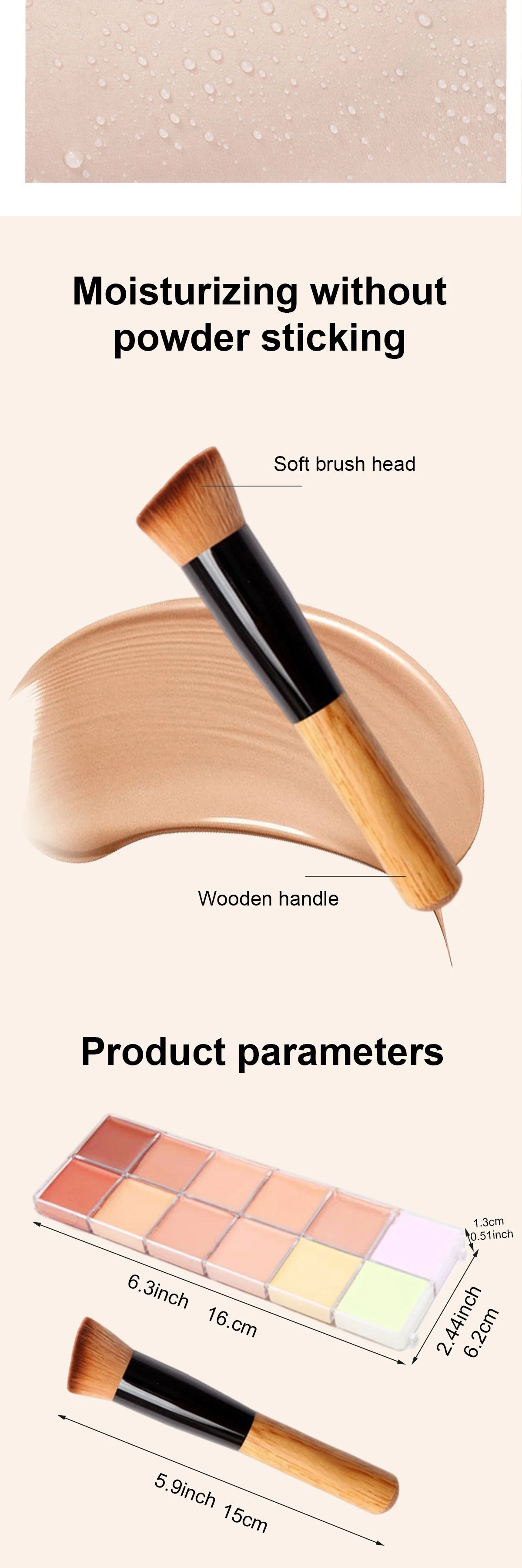 12 Color Concealer Foundation Makeup, Waterproof Skin Tone Correction Concealer, Long-term Full Coverage Makeup Facial Cosmetics