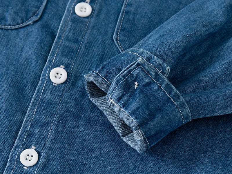 Fashion Jean Shirts for Baby Boys Children Spring Autumn Full Sleeve Denim Jackets Kids Lapel Shirt Coat 2 Colors Baby Clothes