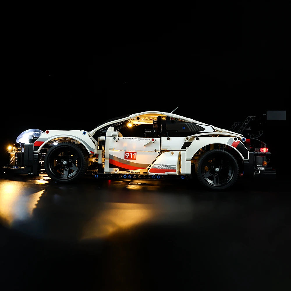 Led Light Kit For 42096 White Super Racing Car DIY Toys Set (Not Included Building Blocks)