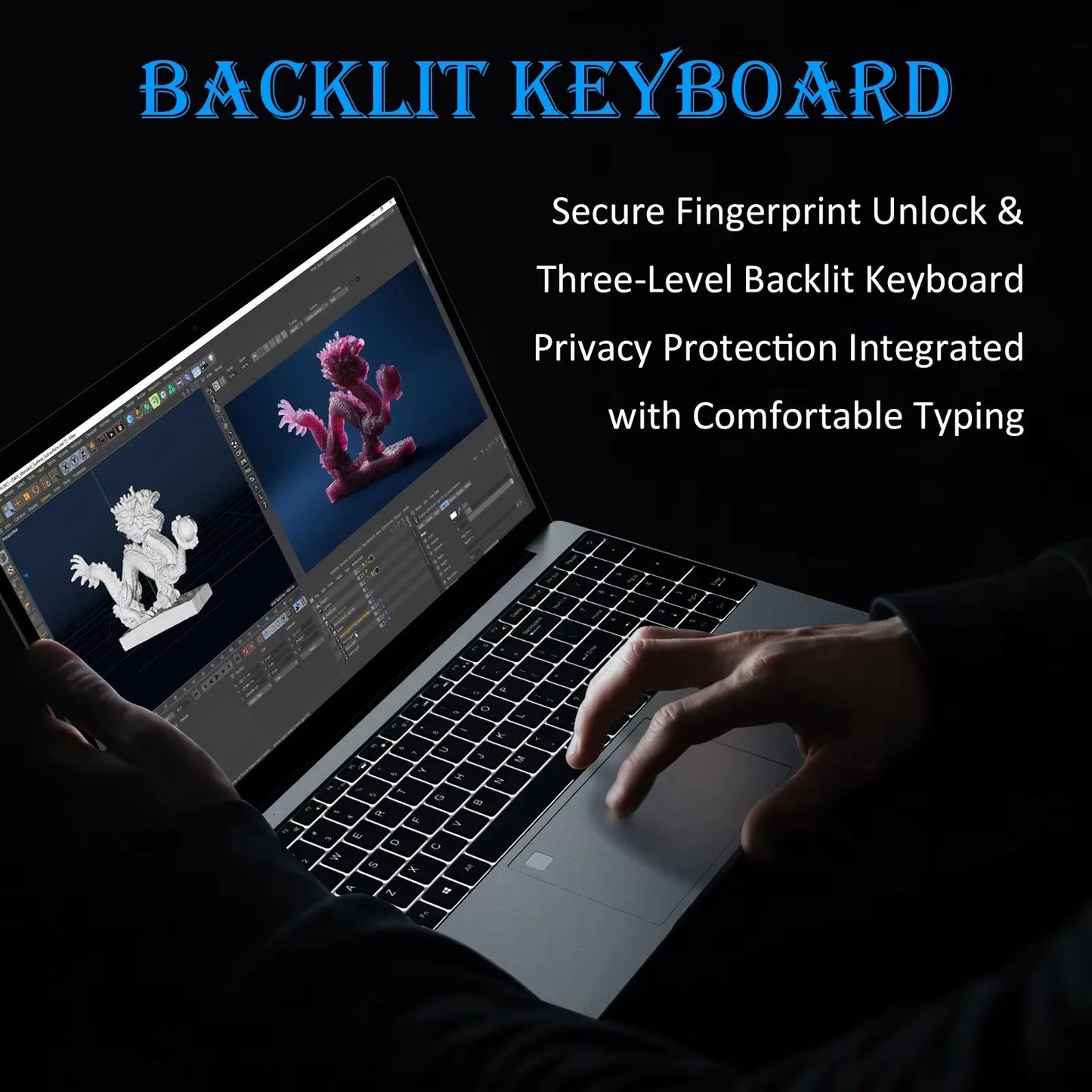 New Ultra Slim Laptop 15.6" Intel N95 32GB 2048GB 7500mAh Large Battery Windows 11 Pro  Notebook Gamer Fingerprint Unlock