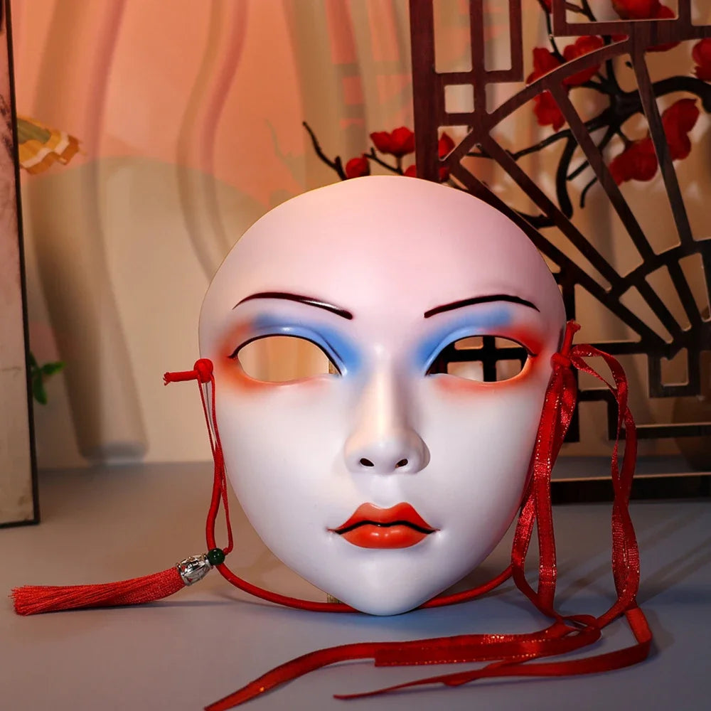 Adult Party Mask Hand Painted Makeup Full Face Carnival Queue Mask Kabuki  Masquerade  For Carnival Mardi Gras Cosplay