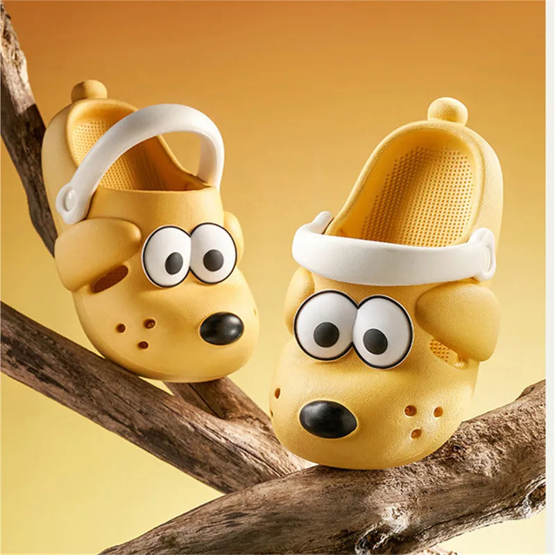 Kids Slipper Children's Hole Shoes New Cartoon Dog Animal Slipper EVA Baby Slippers Home Soft Anti-slip Girls' Slippers