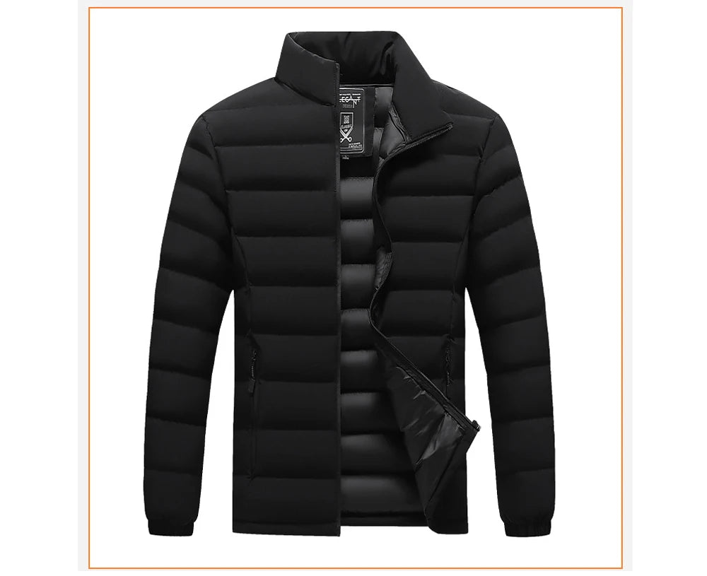 Winter Men's Warm Down Parkas Fashion Men Cotton Thermal Padded Coats Classic Men Stand Collar Windbreaker Warm Jackets Clothing
