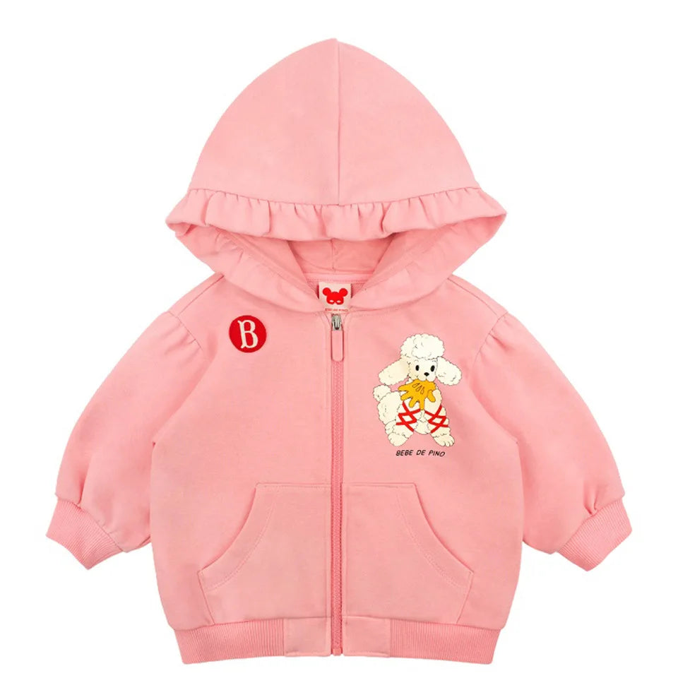 Autumn Kids Clothes Baby Girls hooded Jackets Cotton Sweatshirts Pants Sets Baby Boys Cartoon Coats Pullover Top Trousers Suits
