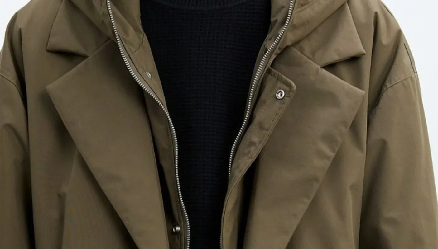 Winter Coats Men Hooded Long Trench Coat Korean Fashion Techwear Autumn Windbreaker Padding Men Winter Clothing