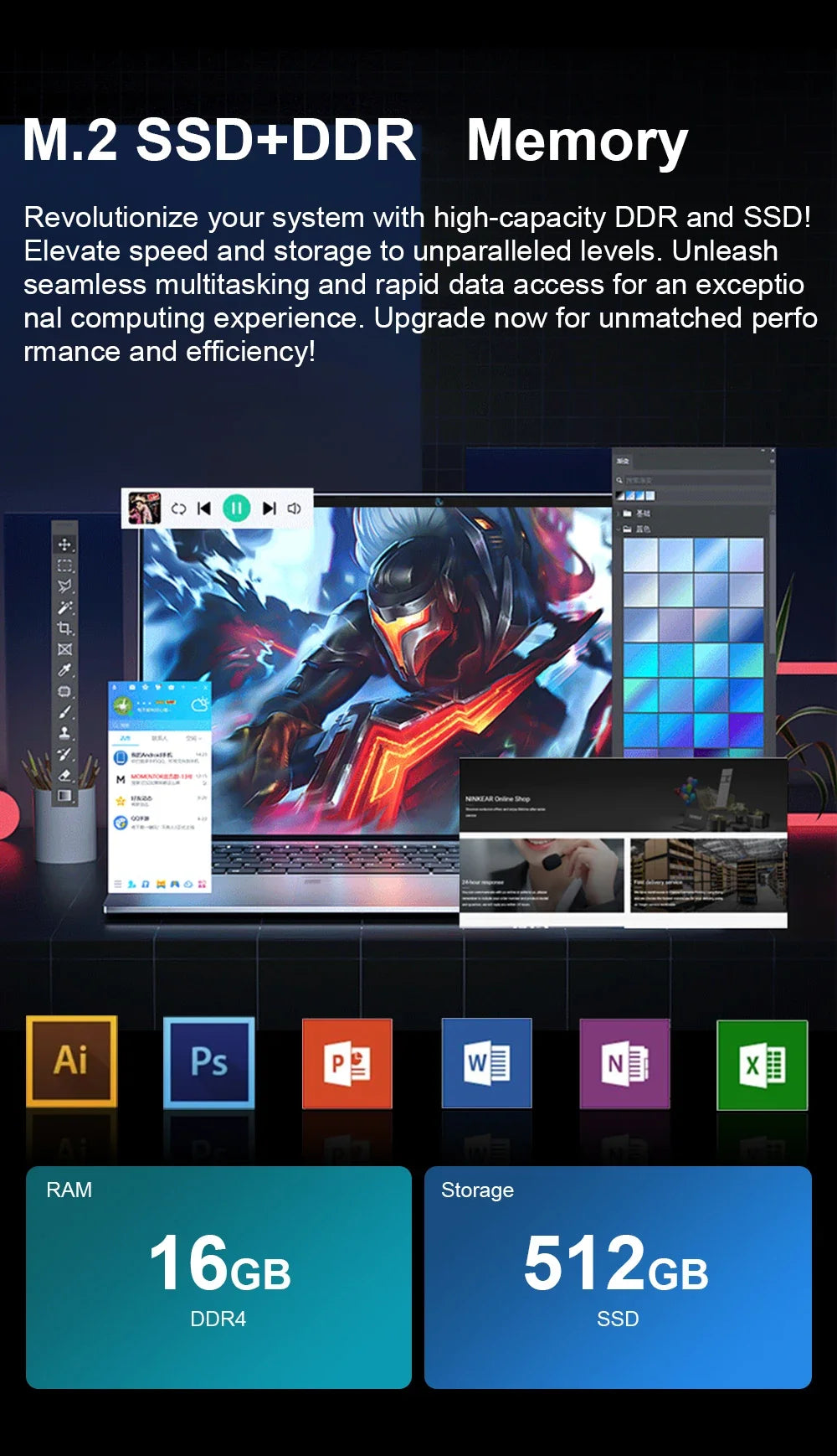 15.6" Laptop Computer Intel Celeron N4000 Notebook PC Fingerprint Unlock Windows 11 Pro 16GB DDR4 512GB 1TB SSD HD 1080P Laptops