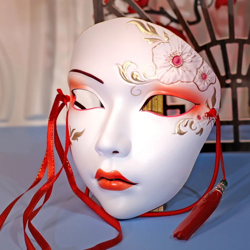 Adult Party Mask Hand Painted Makeup Full Face Carnival Queue Mask Kabuki  Masquerade  For Carnival Mardi Gras Cosplay