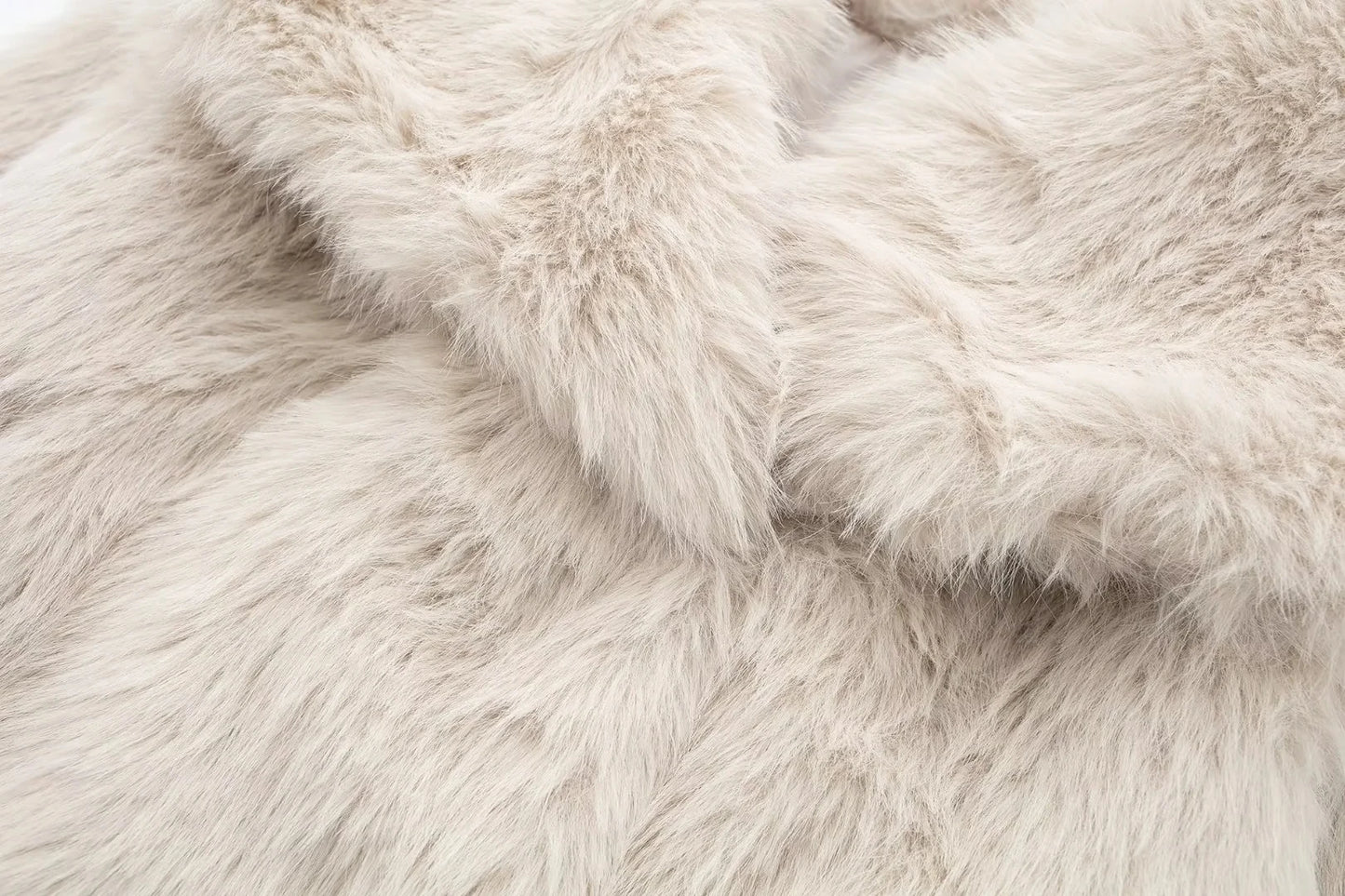 HH 2025 Winter Coats For Women Fashion New Faux Fur Long Sleeves Loose Coat Female Versatile High Street Women's Cardigan