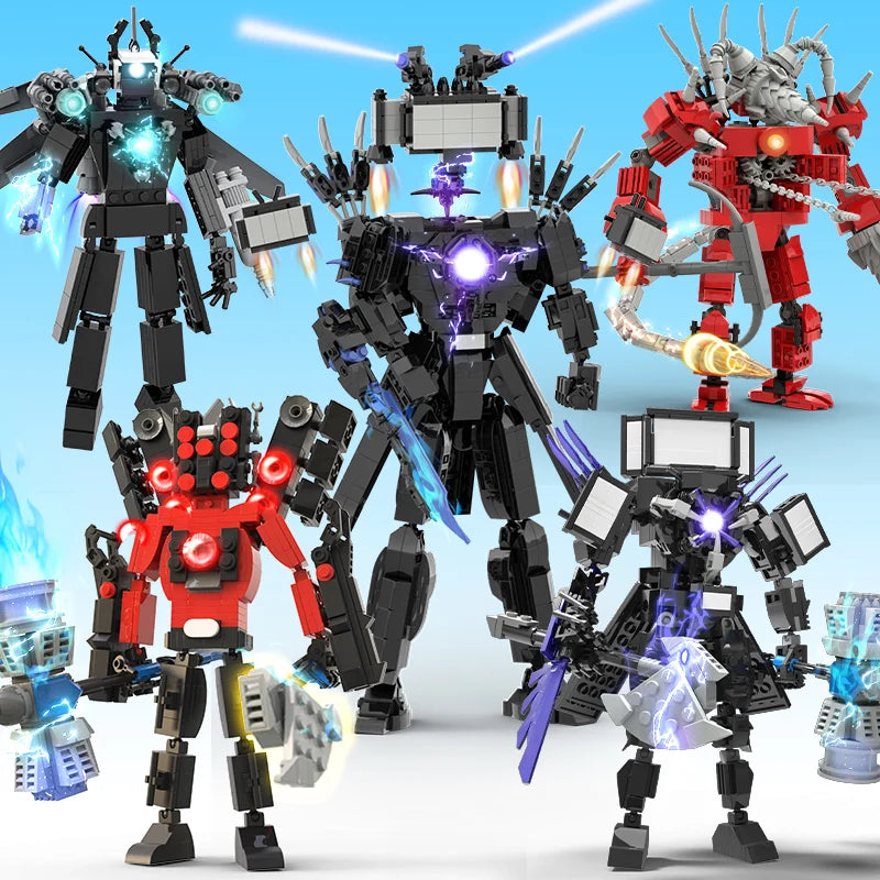 New Skibidi Toilete Building Block Titan Clock Man 2.0 TVman Speakerman Drill Man Bricks Model Toys for Kid Birthday Easter Gift