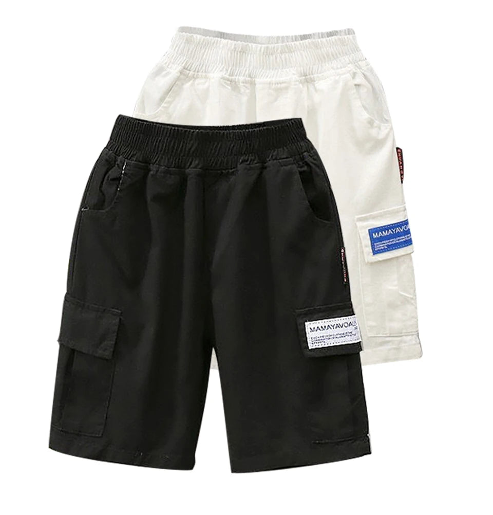 Kids Summer Cargo Pants Shorts For 2-12T Child Elastic Trouser Boy Summer Pants Teen Loose Pants Boys Shorts Sweatpants 남아 여름 바지