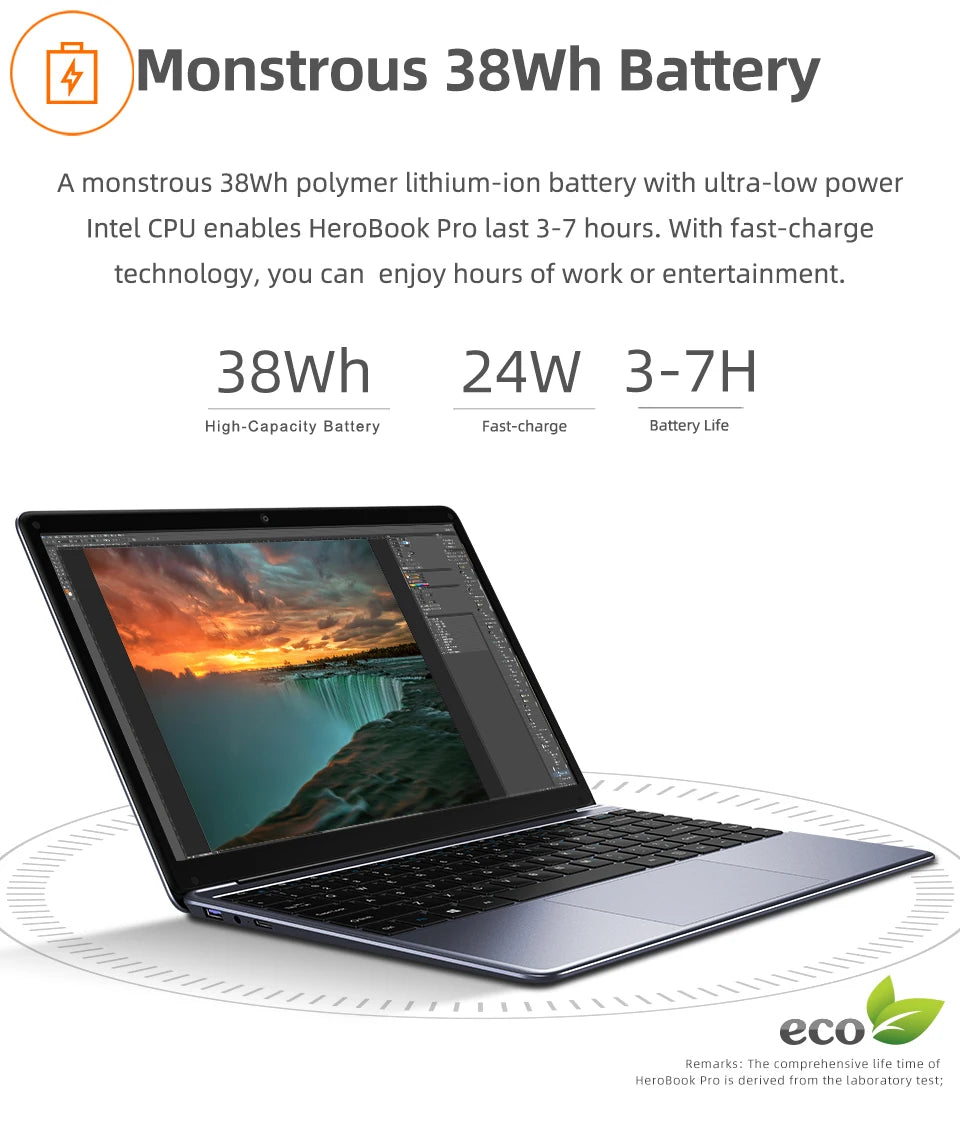 CHUWI 15.6" HeroBook Plus Chuwi 14.1" HeroBook Pro Laptop Intel N4020 8GB RAM 256GB SSD 1920*1080P Computer Windows 11 Laptops