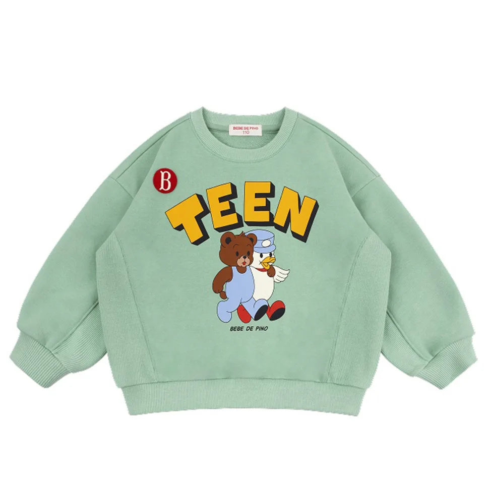 Autumn Kids Clothes Baby Girls hooded Jackets Cotton Sweatshirts Pants Sets Baby Boys Cartoon Coats Pullover Top Trousers Suits