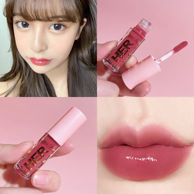Glitter Moisturizing Mirror Lip Gloss Lasting Non-stick Cup Liquid Lipstick Red Nude Sexy Lip Tint Women Lips Makeup Cosmetics