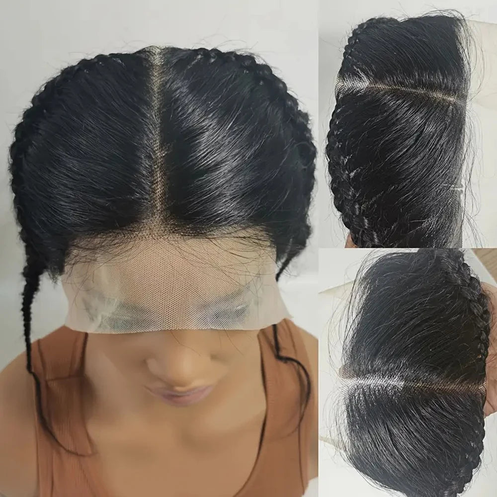 Straight 13X4 HD Lace Frontal Wig 100% Human Hair  Brazilian Remy Hair Lace Closure Only with Braids 13x4 Lace Front Natural