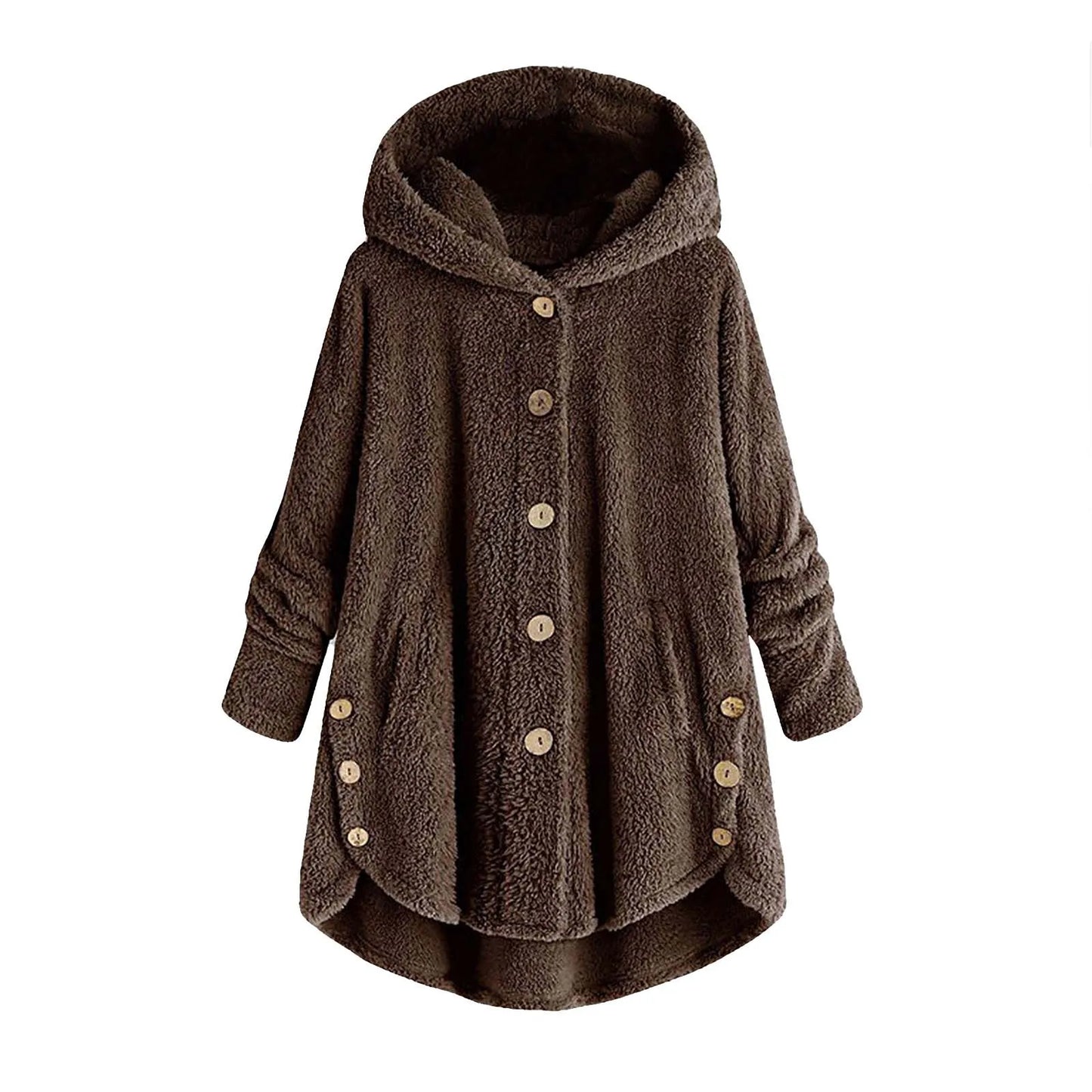 Autumn Winter Coat Women Warm Coat Wool Jacket Female Plush Coat Hooded Jacket New Women's Coats Solid Color Jacket