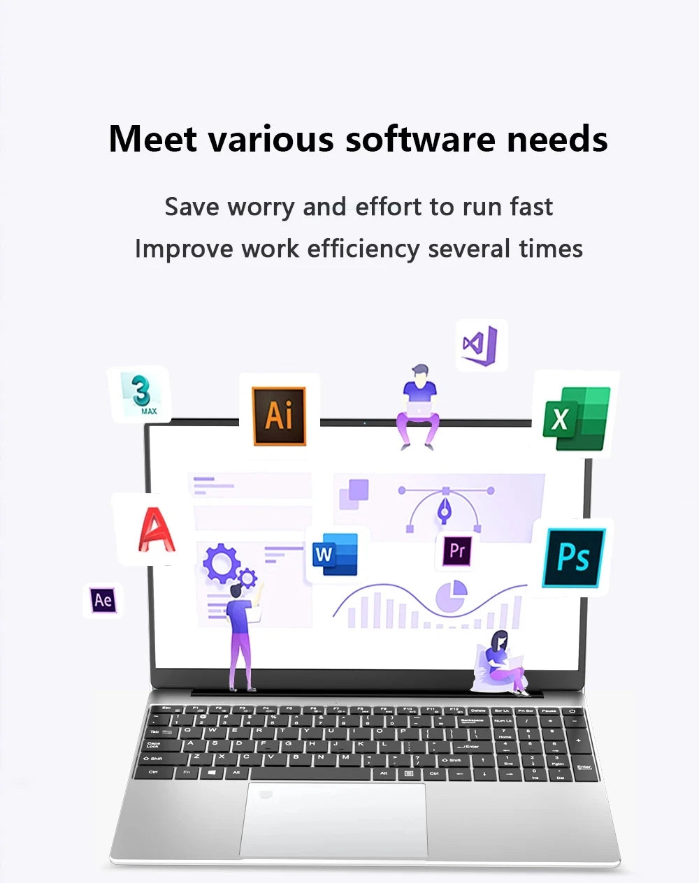 Laptop Intel N5095 15.6 Inch 32GB RAM 2TB SSD DDR4 Windows 11 Fingerprint Unlock Backlit Keypad HD Camera BT4.2 Computer PC