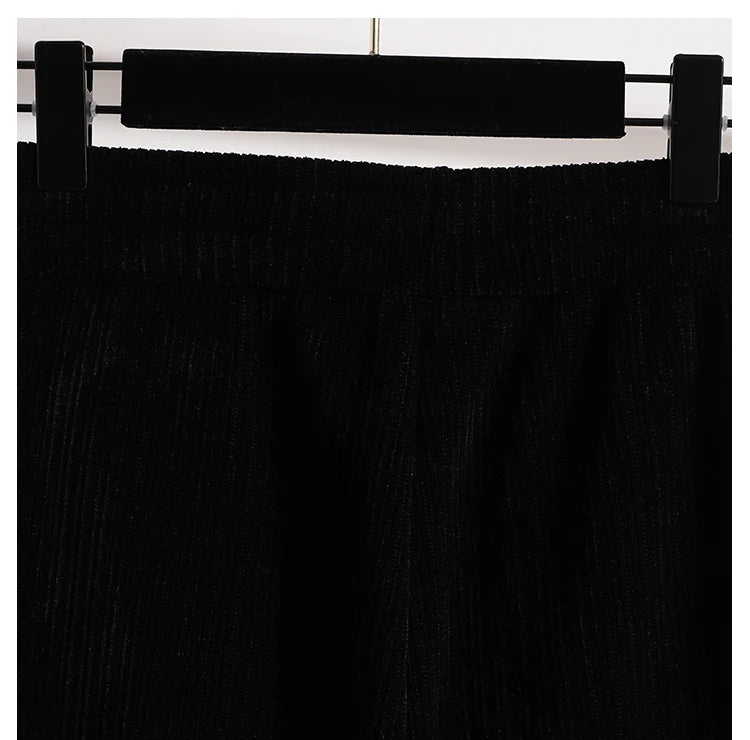 New 2024 Winter Pants For Women Thick Velvet High Elastic Waist White Or Black Chenille Pants Women Streetwear Wide Leg Trousers