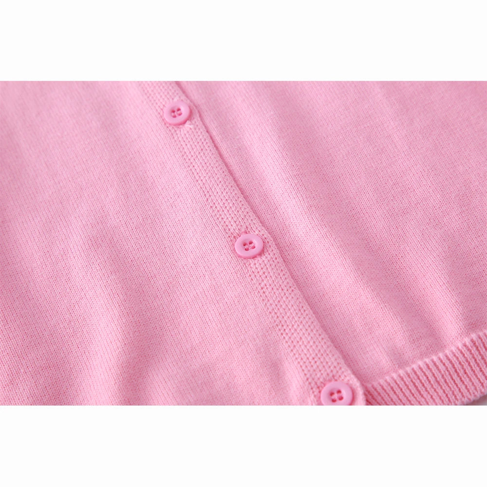 Kids Cardigans for Girls 70-150cm Sweater White Black Toddler Baby Boy Knitwear Jacket Spring Autumn Cotton Children Clothing