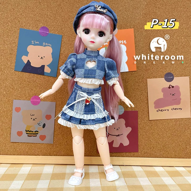 New 30cm BJD Doll High Beauty Asian Girl Toy For Chilren Retro Classic Wedding Dress Lolita Noble Rabbit Holiday Birthday Gift