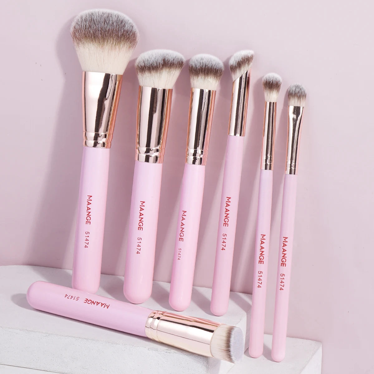 MAANGE 7PCS Makeup Brush Set Foundation Concealer Eyeshadow Makeup Brush for Liquid Cream Soft Dense Cosmetic Makeup Beauty Tool