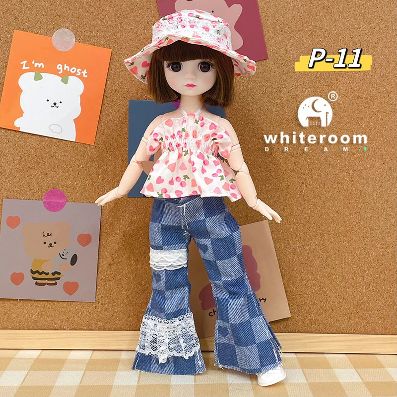 New 30cm BJD Doll High Beauty Asian Girl Toy For Chilren Retro Classic Wedding Dress Lolita Noble Rabbit Holiday Birthday Gift