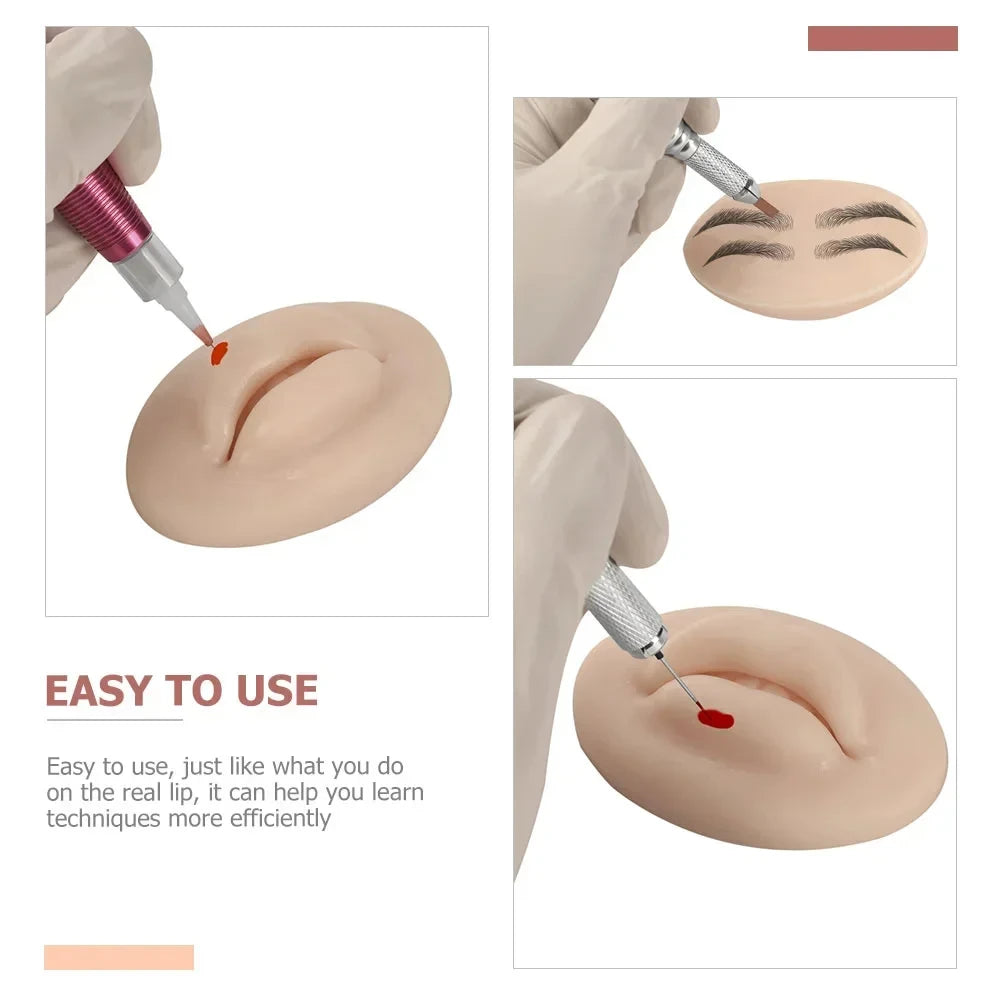 5D Silicone Tattoo Practice Fake Lips Silicone Realistic Lips Practice Module For Microblading Semi Permanent Make Up Supplies