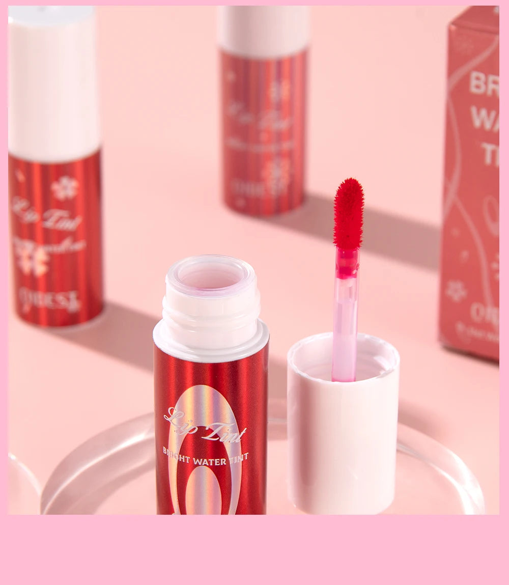 QIBEST Mirror Lip Glaze Water Lipgloss Sexy Red Lip Tint Liquid Lipstick Long-lasting Moisturizing Natural Beauty Lips Cosmetics