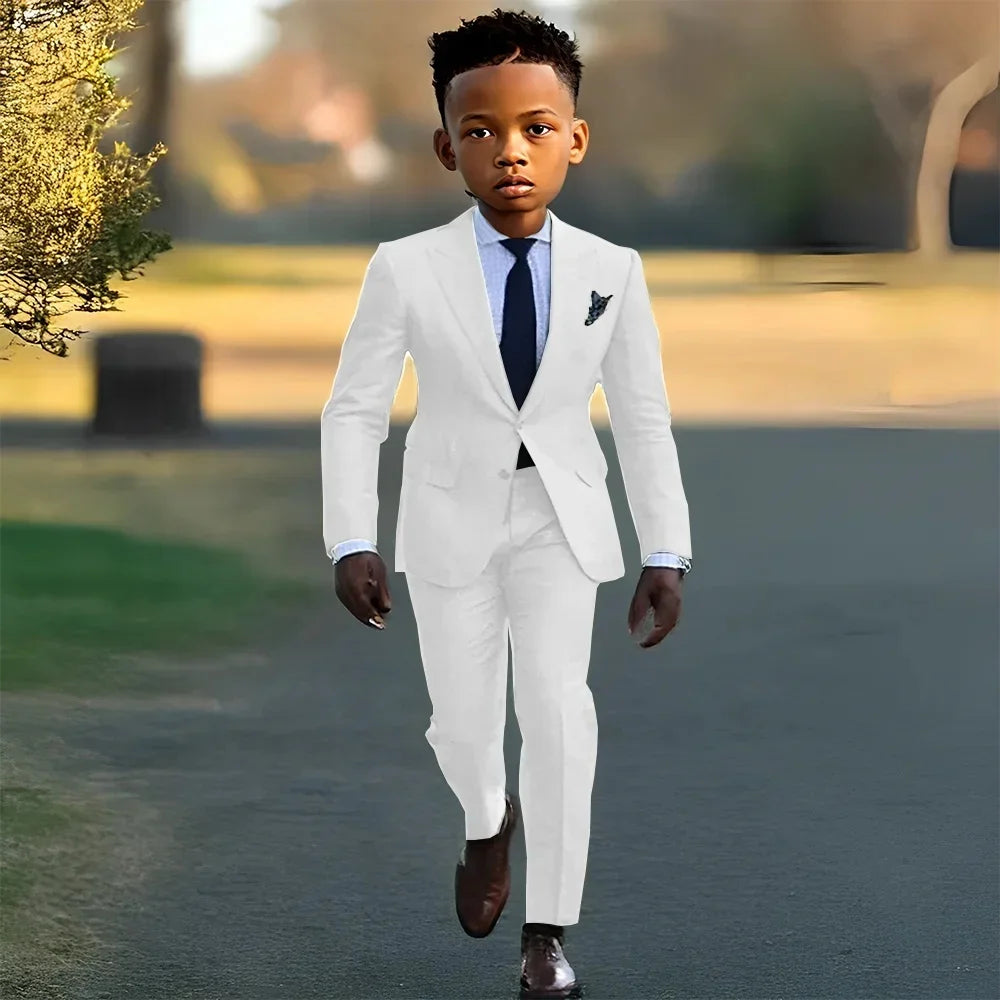 Children Boys Formal Suits Outfit Elegant 1-10Years Kids Boys Wedding Suit Little Boys Blazer +Pants 2Pcs Clothing 7 To 8 Years