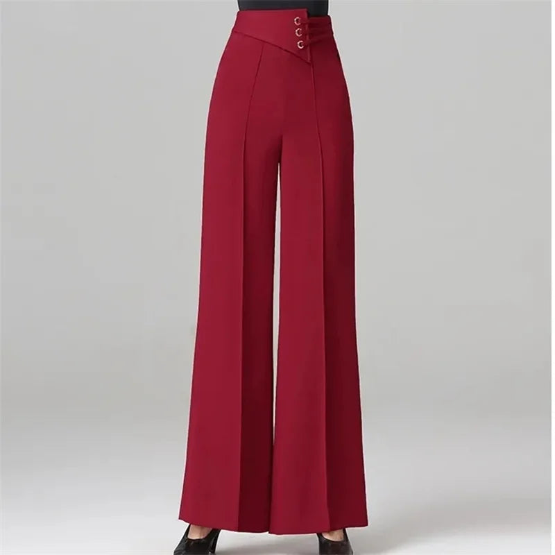 Spring/Summer Women's Trousers New Fashion High Waist Wide Leg Pants Female Casual Straight Leg Pants Lady Dancing Pants