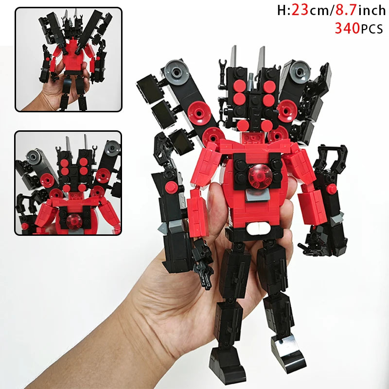 New Skibidi Toilete Building Block Titan Clock Man 2.0 TVman Speakerman Drill Man Bricks Model Toys for Kid Birthday Easter Gift