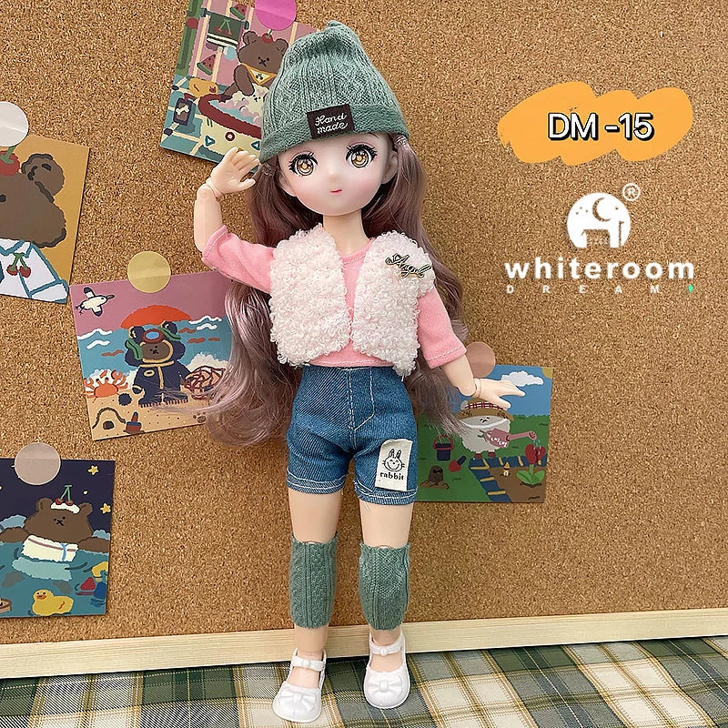 New 30cm BJD Doll High Beauty Asian Girl Toy For Chilren Retro Classic Wedding Dress Lolita Noble Rabbit Holiday Birthday Gift