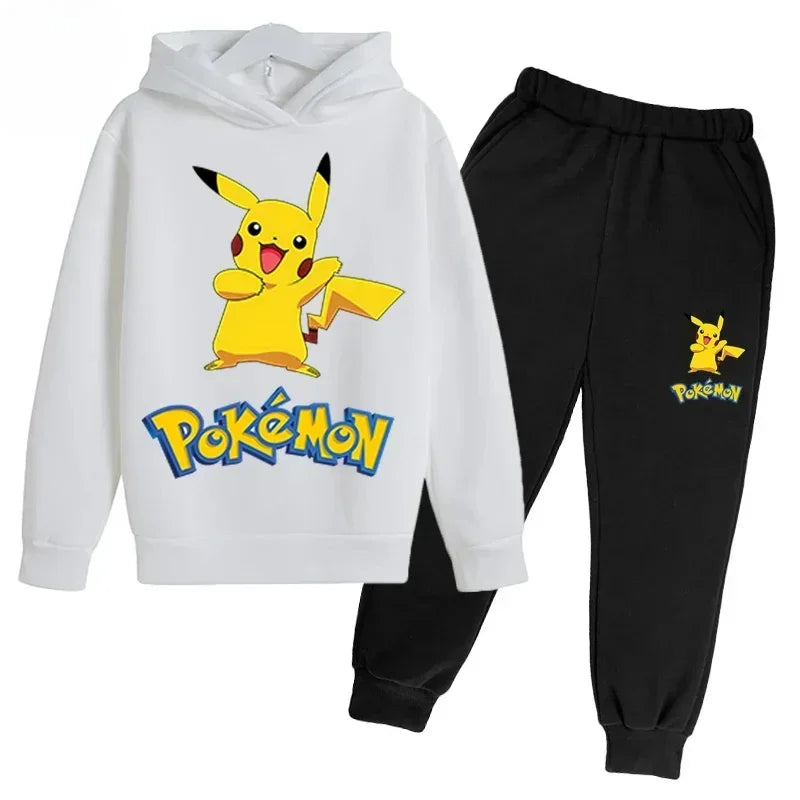 New Brand Cartoon Printed Sport Sweatshirt+Pants 2pcs Set Spring Autumn Kids Boy Girl Clothing Casual Hoodie Teen Sportsuit