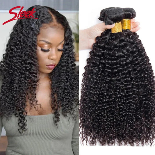 Brazilian Kinky Curly Bundles Nature Black Human Hair Extension Sleek Jerry Curl 100% Remy Human Hair Can Buy 3 Or 4 Bundles