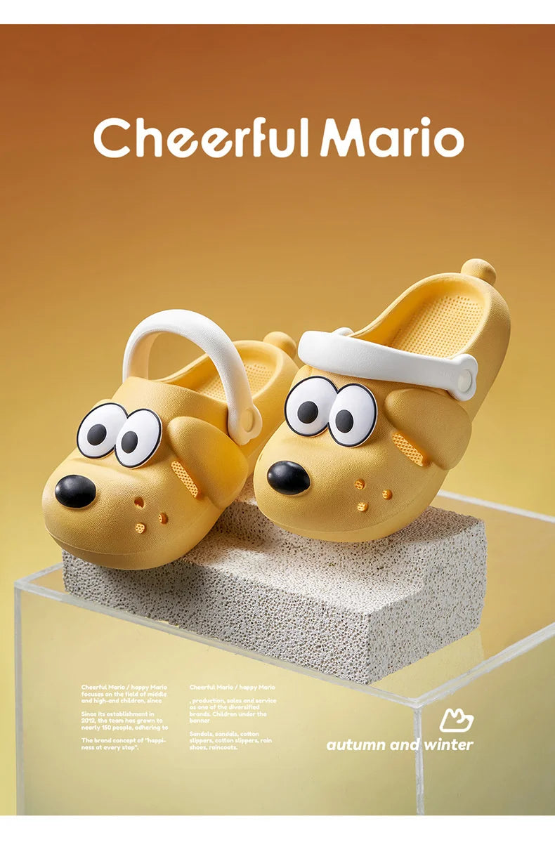 Kids Slipper Children's Hole Shoes New Cartoon Dog Animal Slipper EVA Baby Slippers Home Soft Anti-slip Girls' Slippers