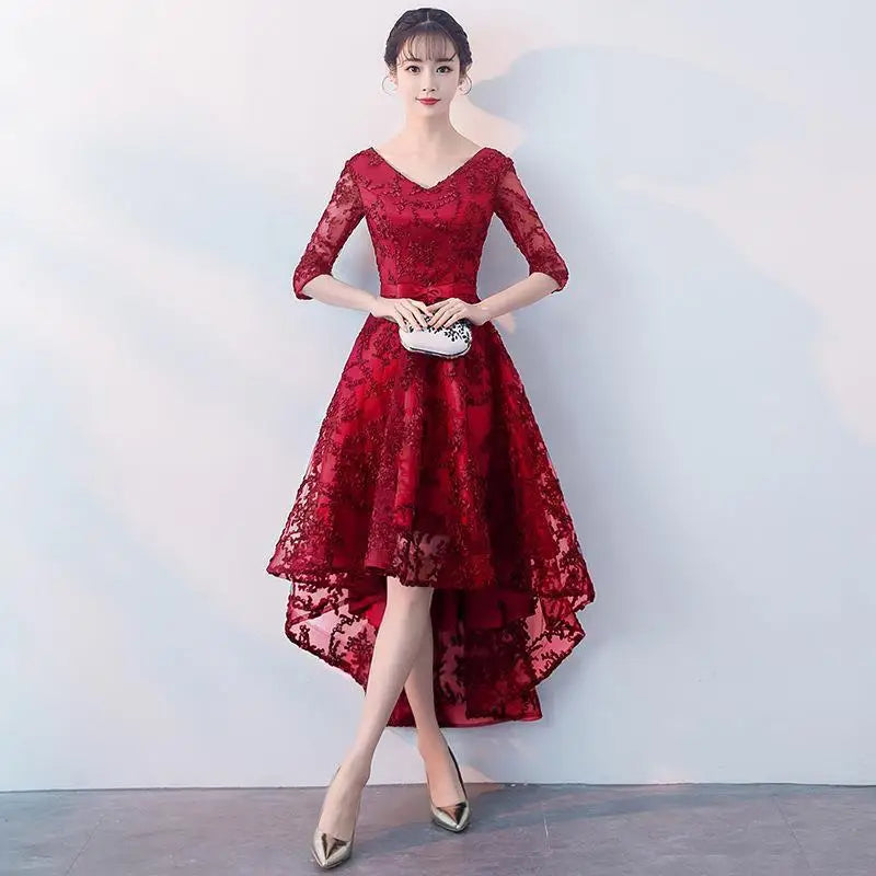 New Short Evening Dress Fashion Off The Shoulder Robe  Soiree Short Front Long Back Prom Dresses Elegant Vestidos Customized
