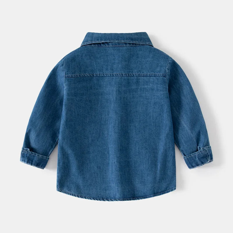 Fashion Jean Shirts for Baby Boys Children Spring Autumn Full Sleeve Denim Jackets Kids Lapel Shirt Coat 2 Colors Baby Clothes