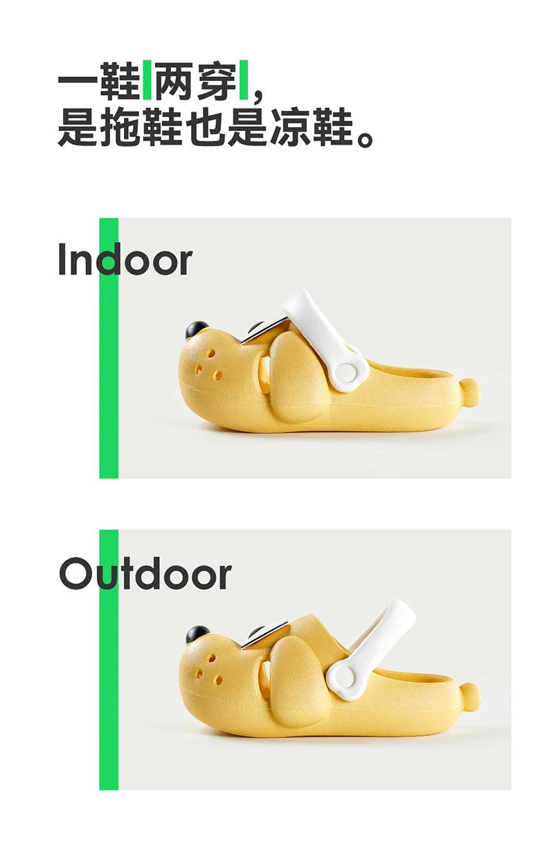Kids Slipper Children's Hole Shoes New Cartoon Dog Animal Slipper EVA Baby Slippers Home Soft Anti-slip Girls' Slippers