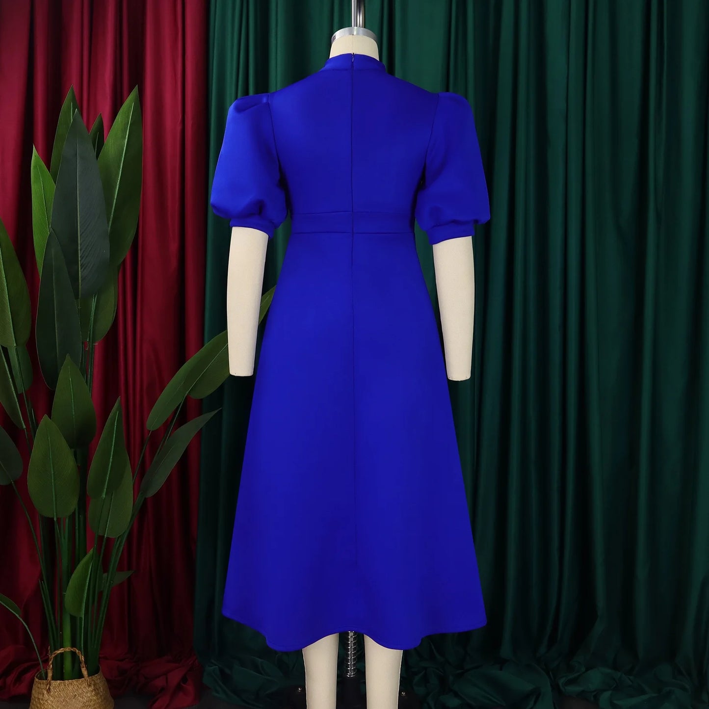 Elegant Party Dresses for Woman 2024 Luxury Bow Collar Short Sleeve High Waisted A Line Pleated Ankle Length Birthday Party Robe