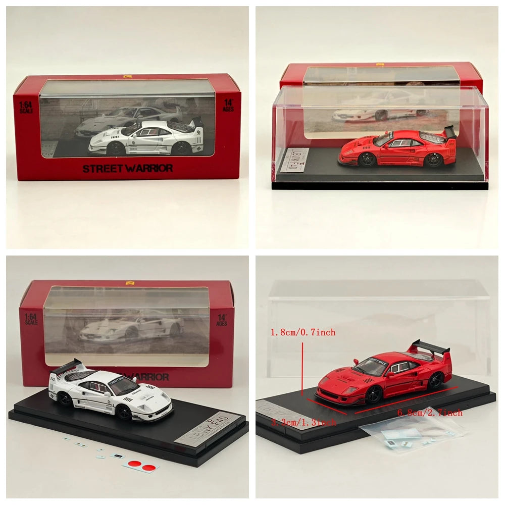 LBWK Liberty Walk F40 1/64 STREET WARRIOR Diecast Car - Slammed Low Rider Limited Edition, Alloy Model for Adults & Collectors