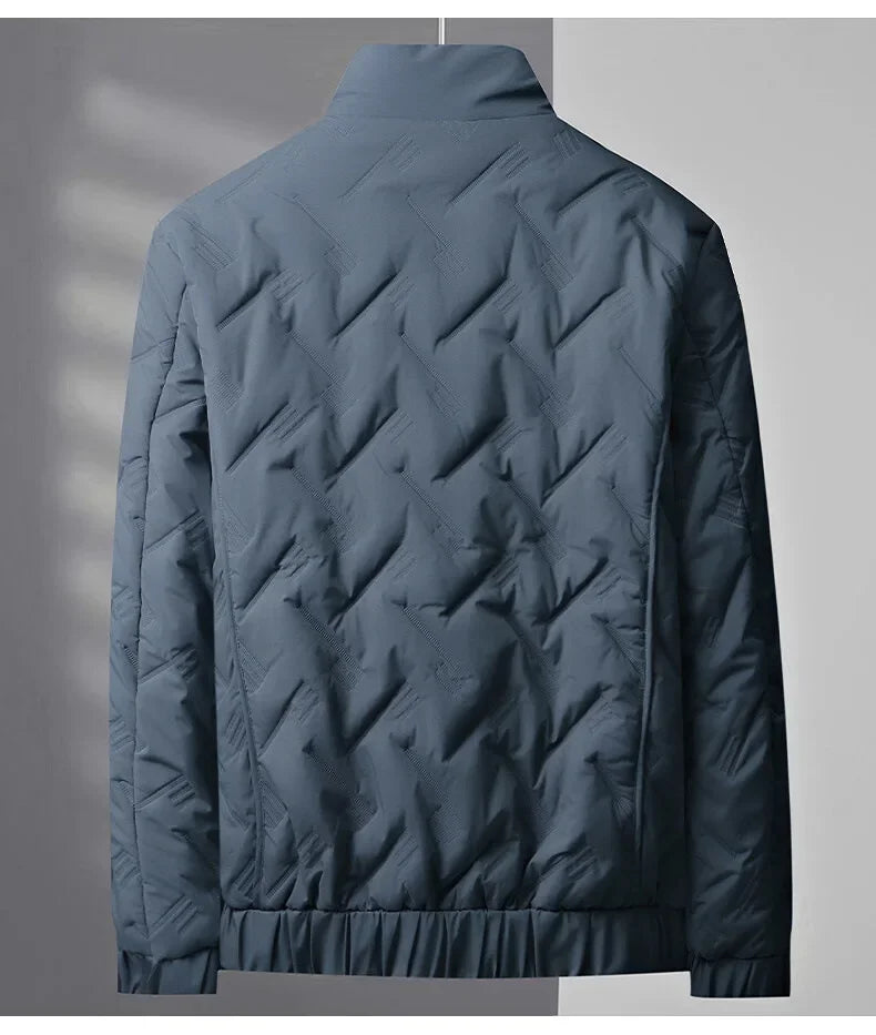 Winter Casual Fashion Streetwear Jacket Mens Puffer Coats Mens Clothes  Standing Collar Warm Top Coat Middle-aged Men With Plush