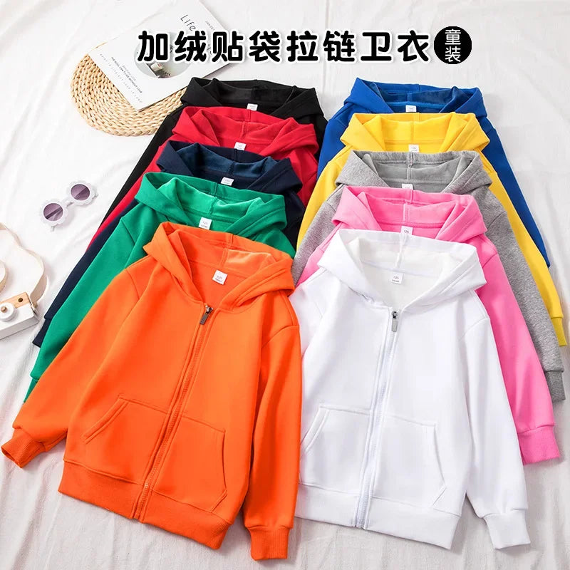 Children's hooded zipper with multiple colors to choose from, versatile sports jacket for boys and girls in spring and autumn