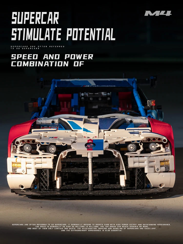 4555PCS Technical M4 Poweful Sport Car Building Blocks High Tech Supercar MOC Construction Bricks Toys Gift For Adult Friend