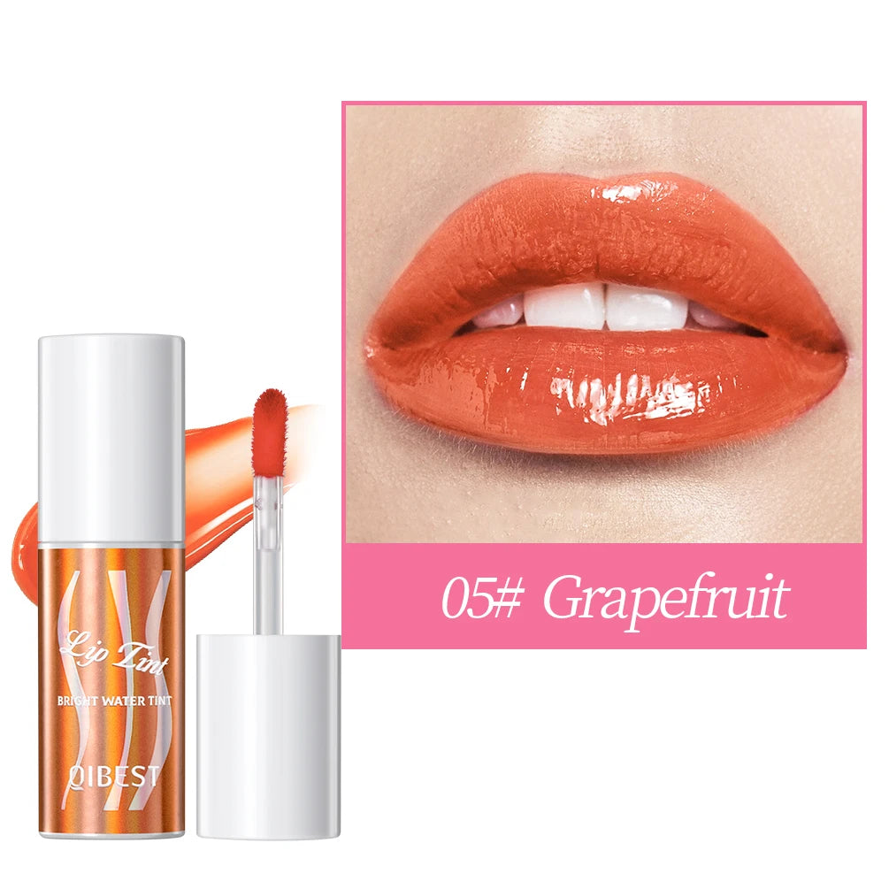 QIBEST Mirror Lip Glaze Water Lipgloss Sexy Red Lip Tint Liquid Lipstick Long-lasting Moisturizing Natural Beauty Lips Cosmetics