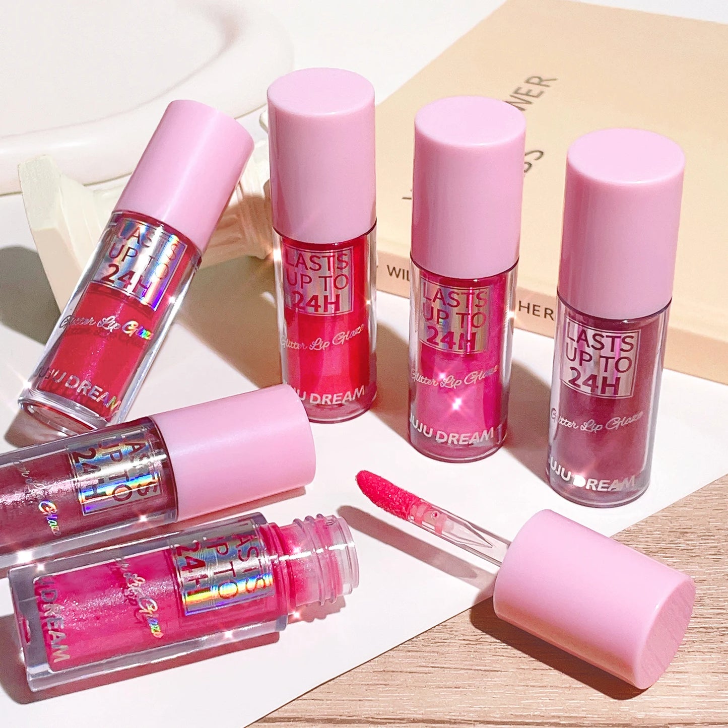 Sparkling Gloss Lip Balm – Water-Gloss Mirror Finish, Moisturizing, Hydrating, Non-Sticky, Cup-Proof, Plump Lips