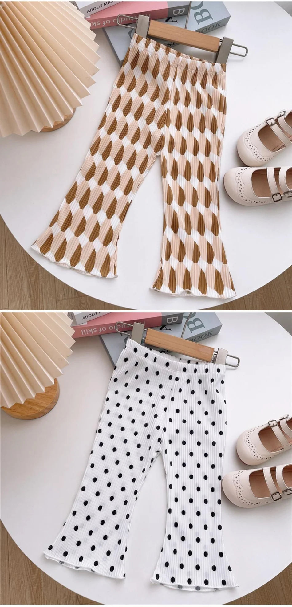 Elegant Playful Girls Floral Polka Dot Flared Pants Summer Autumn Outdoor Casual Bottoms Children Kids Cartoon Fashion Capris