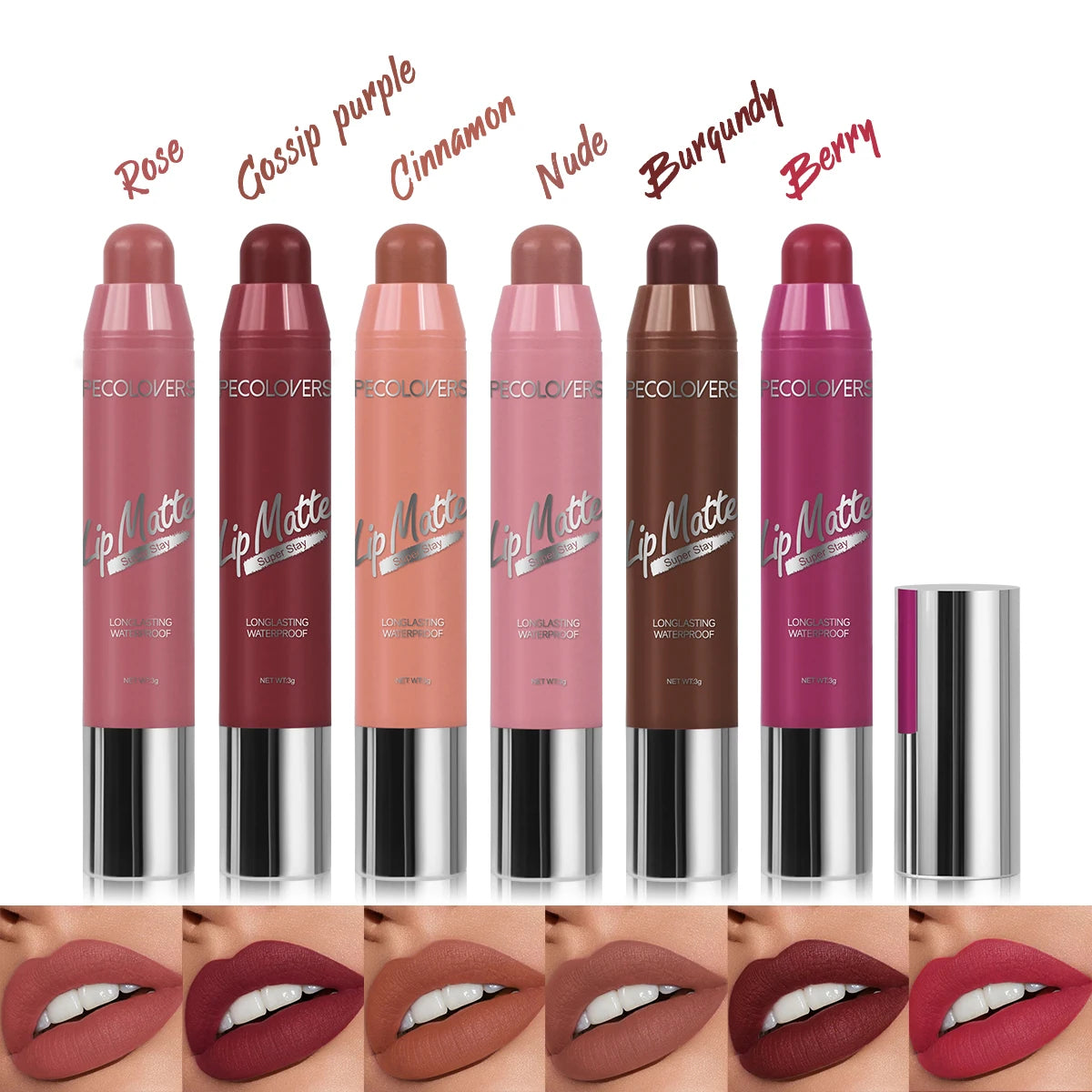Lipstick Waterproof Lasting Lips Pencil Nude Velvet Matte Lipstick Non-stick Sexy Lip Balm Lip Pencil Women Cosmetics Makeup