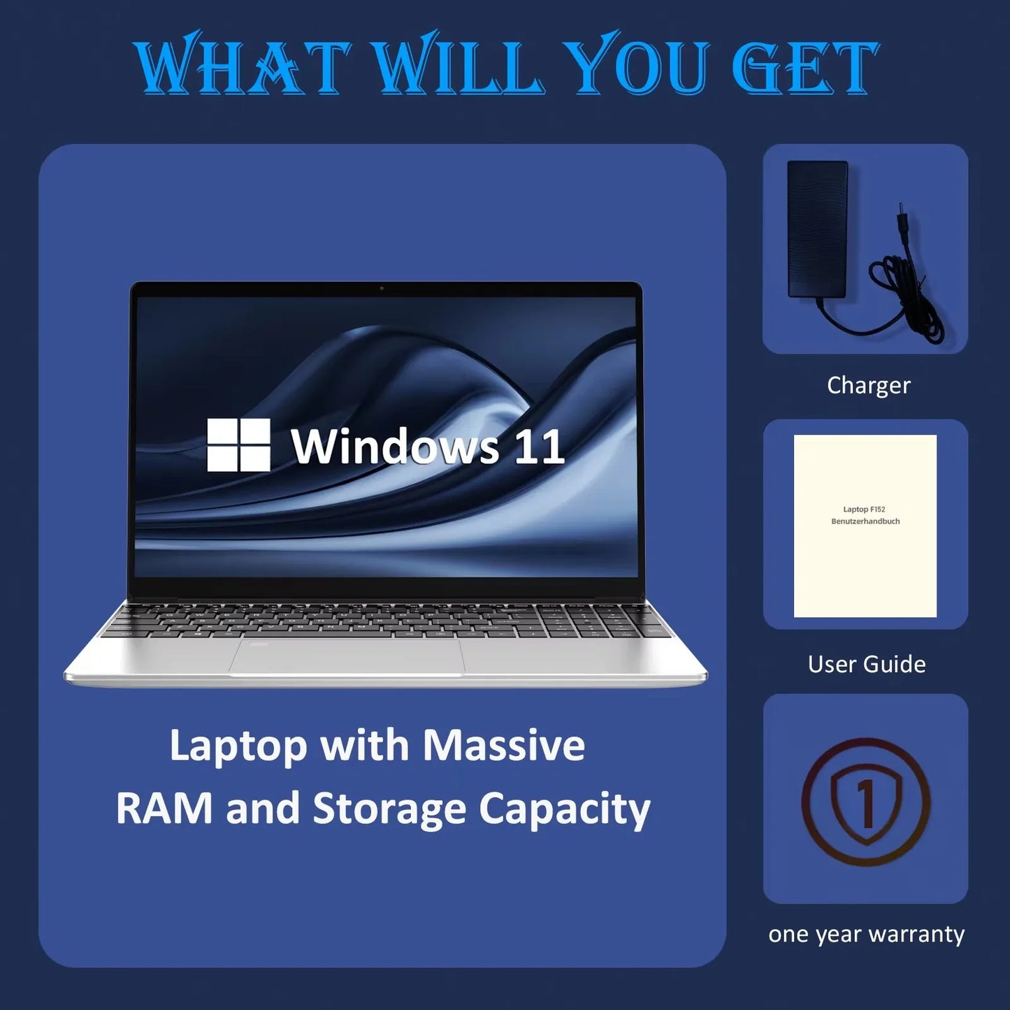 New Ultra Slim Laptop 15.6" Intel N95 32GB 2048GB 7500mAh Large Battery Windows 11 Pro  Notebook Gamer Fingerprint Unlock